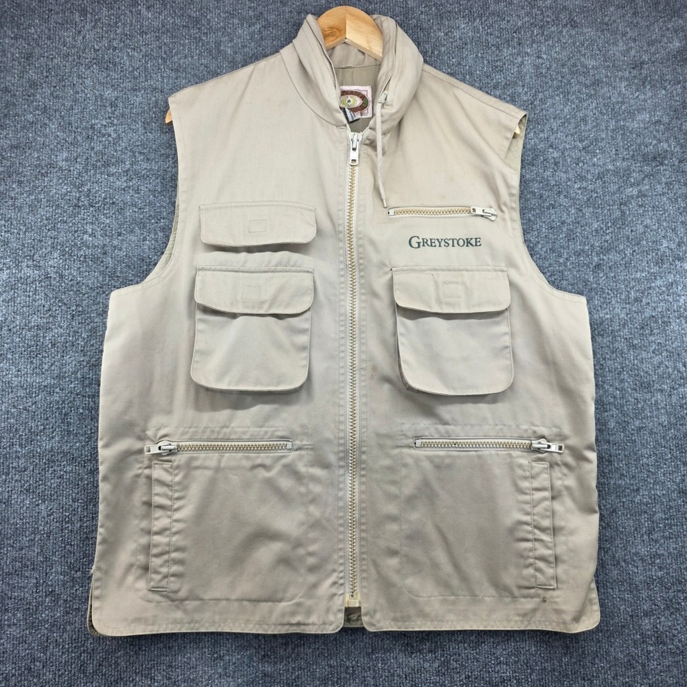 Vintage Banana Republic Safari Vest Mens‎ XL Khaki Mill Valley Greystoke Utility